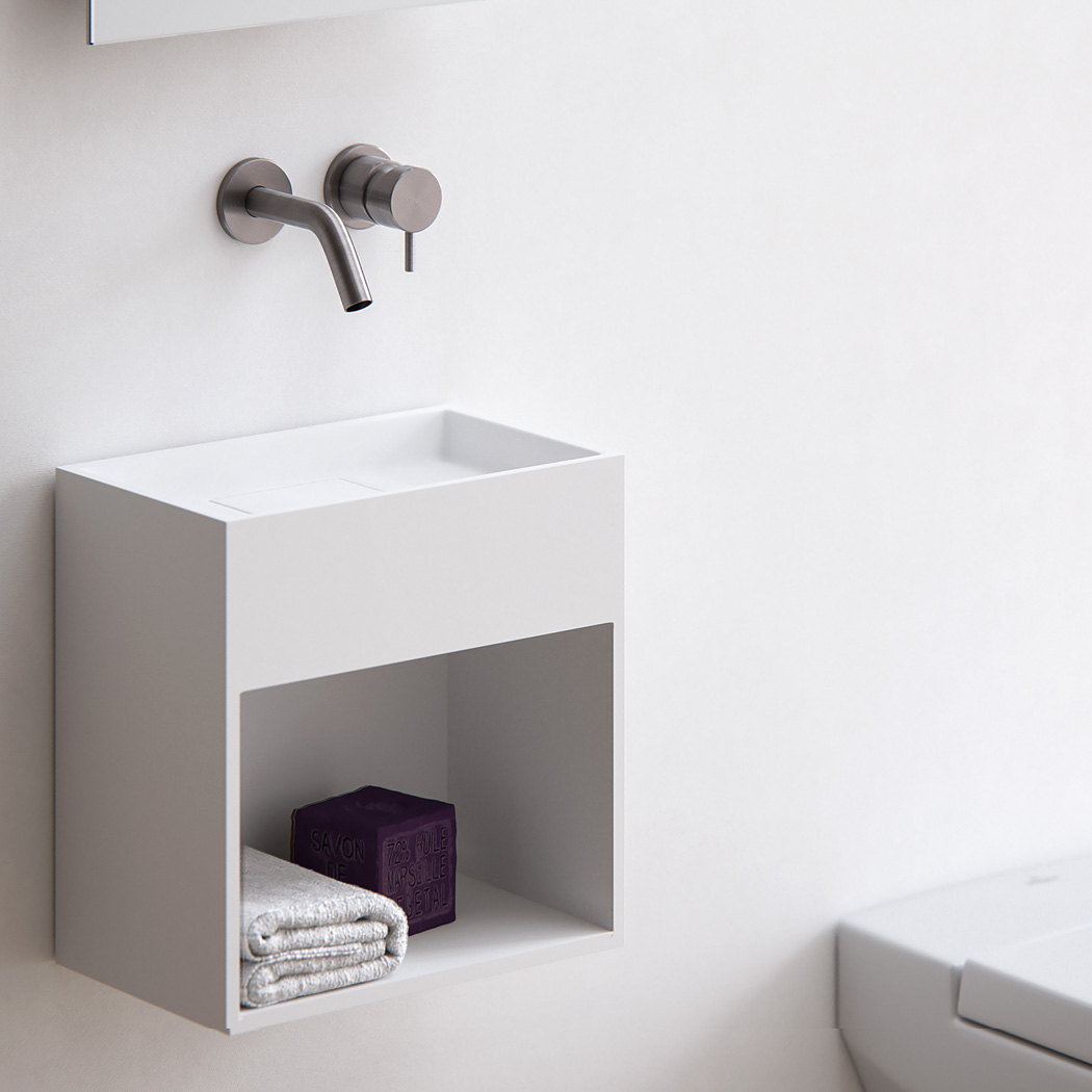 Clay BLOCK square Solid surface made to measure handrinse basin