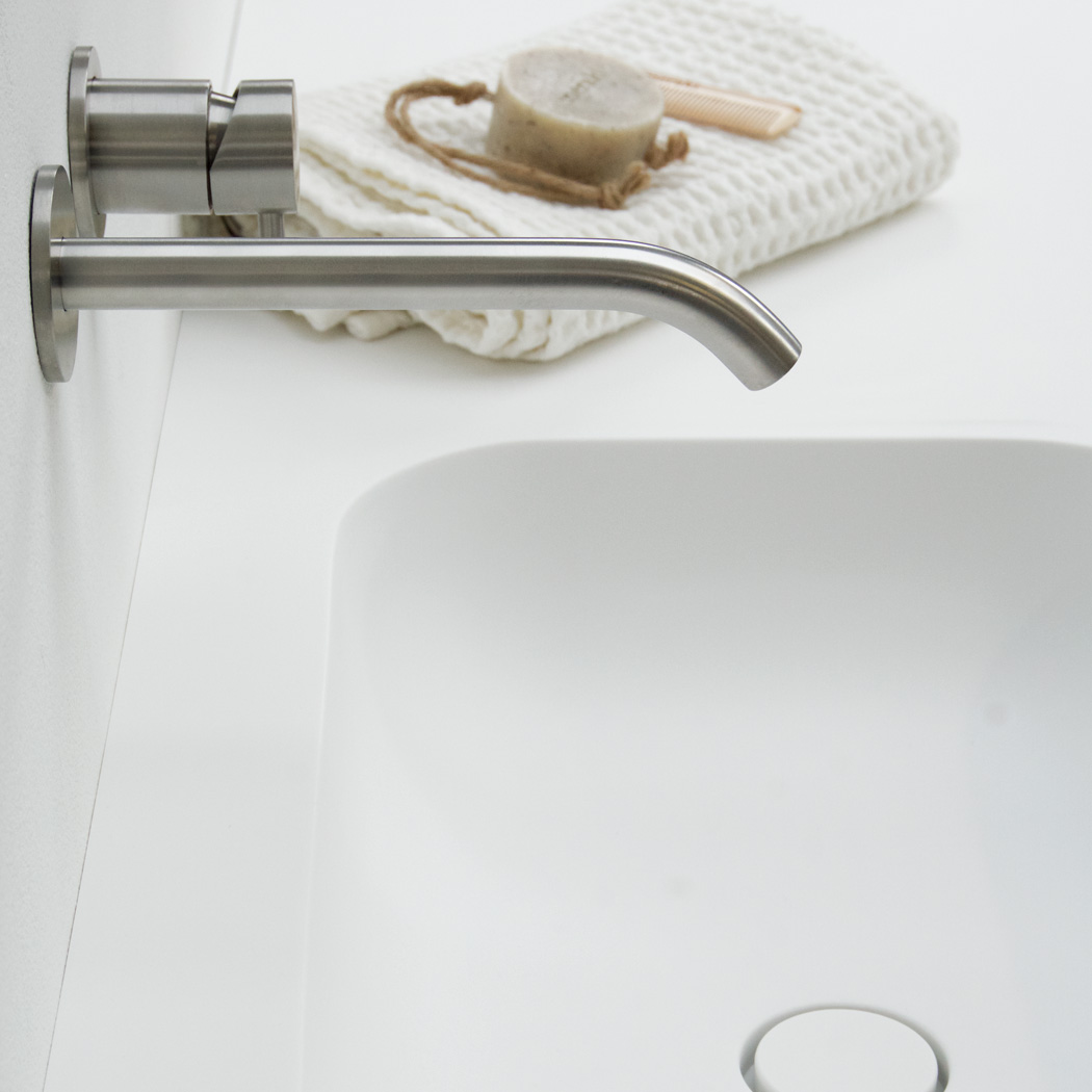 Clay CURVE rounded oval Solid surface HI-MACS made to measure washbasin