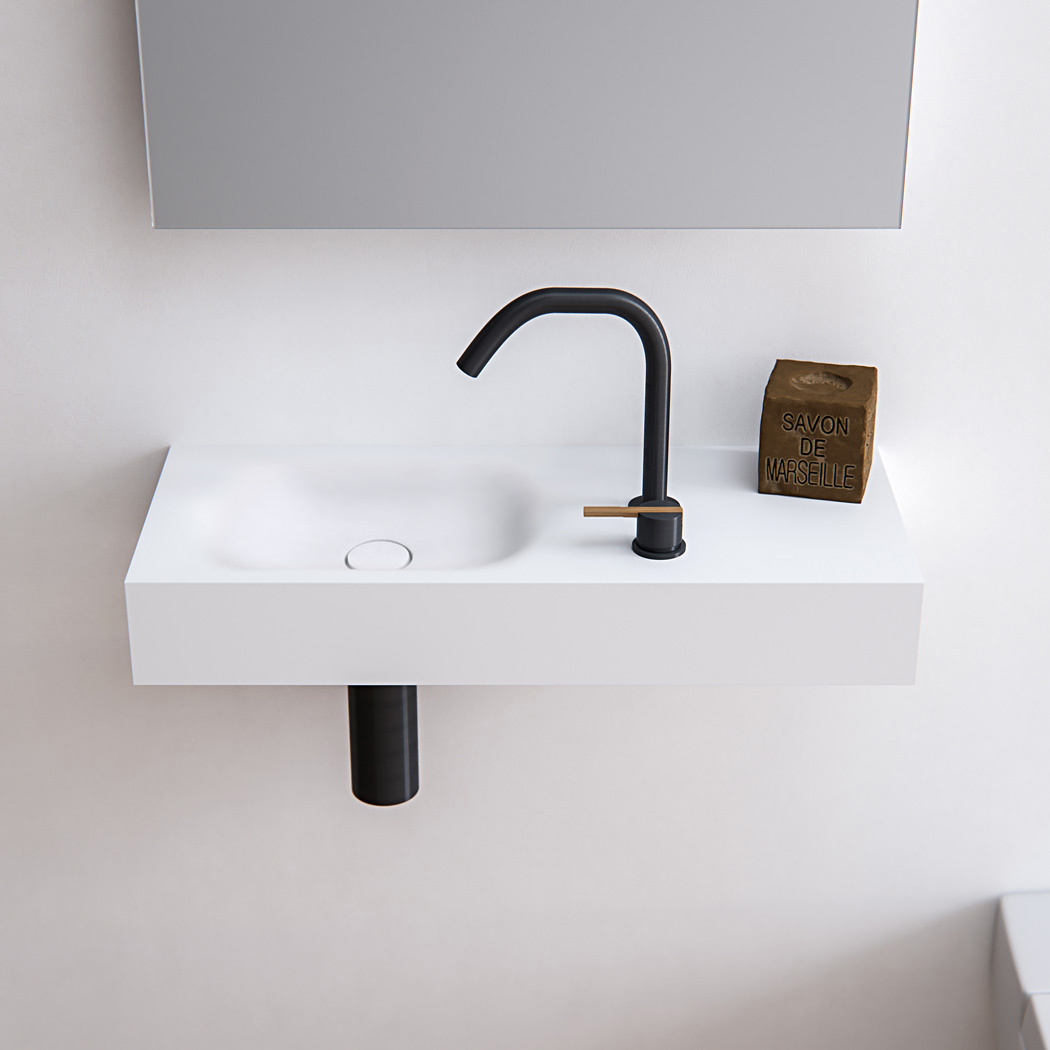 Clay TIMELESS oval Solid surface Hi-Macs made to measure handrinse basin